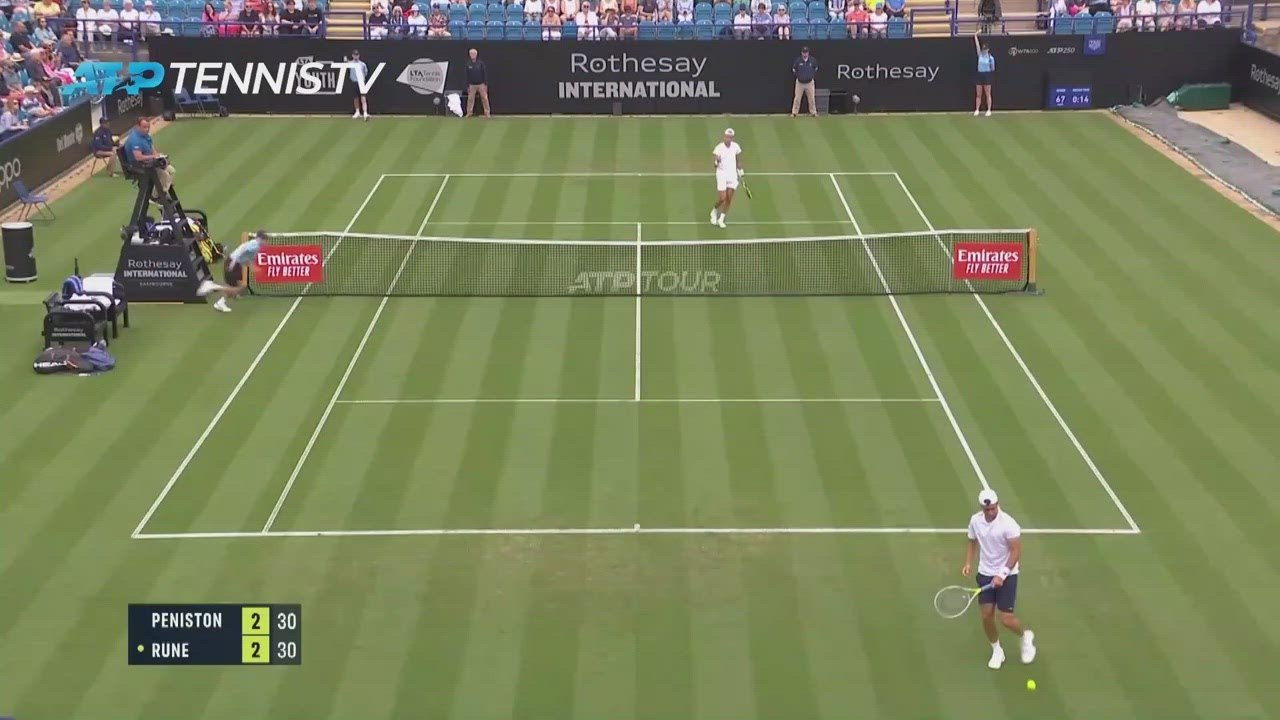 Peniston continues memorable grass court season by beating Rune
