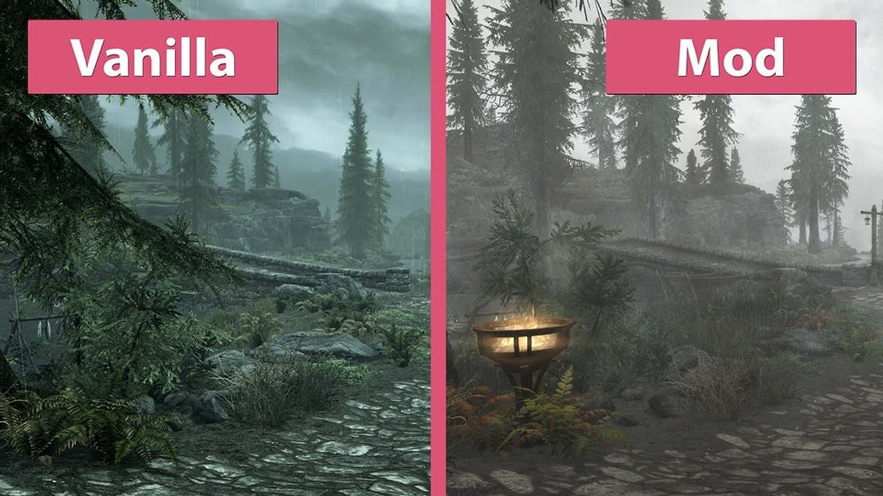 Skyrim Special Edition - Beliebte Grafik-Mods im Vergleich zum Original
