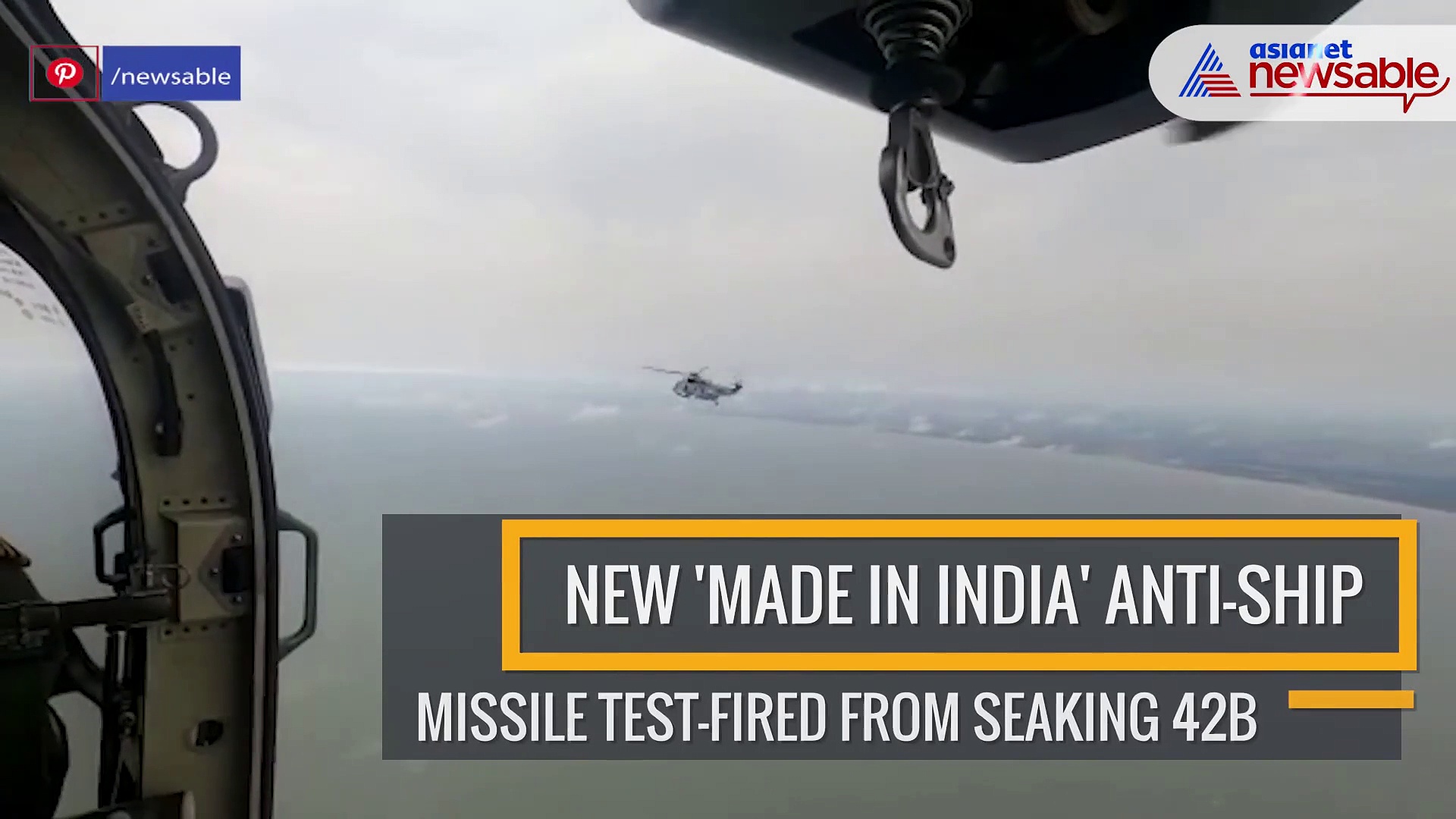New 'Made in India' anti-ship missile tested from Seaking 42B