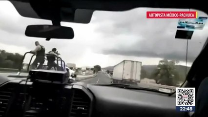 Robo de tráiler en la México-Pachuca desata balacera; hay dos detenidos