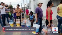 Continúan bloqueos por falta de agua en Monterrey