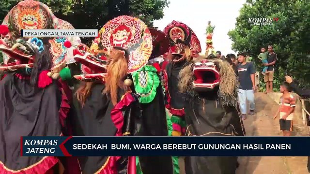 Sedekah Bumi, Warga Pekalongan Berebut Gunungan Hasil Panen