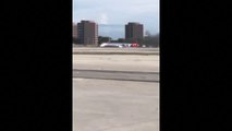 Un avión envuelto en llamas aterriza en el aeropuerto de Miami, dejando sólo tres heridos