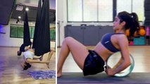 Janhvi Kapoor Aeriel Yoga Practice Video Viral, Hot Yoga Look में Bollywood Actress | Boldsky *Yoga