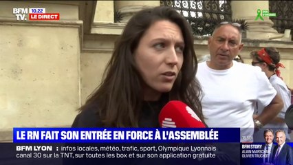 La jeune élue EELV, Pauline Rapilly-Ferniot, est venue perturber l'arrivée des députés RN à l'Assemblée nationale