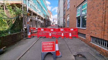 Job's Yard, Kettering. Road closed by North Northants Council