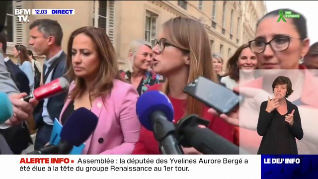 Je tends la main aux républicains de droite comme de gauche : les premiers mots d'Aurore Bergé en tant que patronne des députés Renaissance