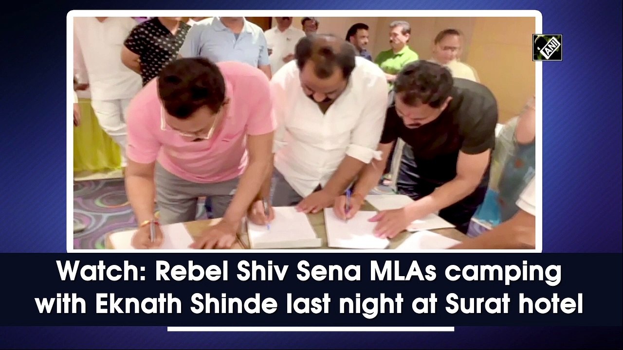 Watch: Rebel Shiv Sena MLAs camping with Eknath Shinde last night at Surat hotel