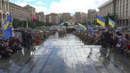 Ukrayna'da Karpat-Sich Taburu Komutanı Oleg Kutsin için cenaze töreni