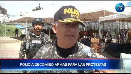 Policía Nacional decomisó armas para las protestas