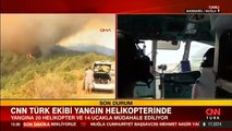 CNN TÜRK yangın helikopterinde! Marmaris'te alevlere anbean müdahale