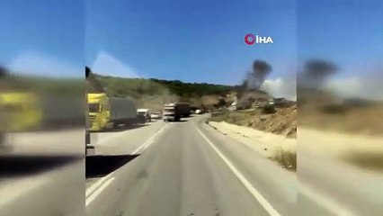 Bursa’da cam yüklü tır alev alev yandı