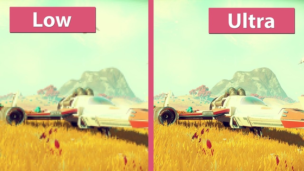 No Man's Sky - Niedrige, mittlere und ultra Grafik-Details im Vergleich