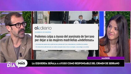 La izquierda señala a Ayuso como responsable del crimen de Serrano