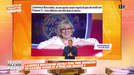 Laurence Boccolini révèle être très heureuse de gagner moins et d'être sur France 2 :