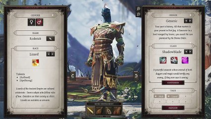Divinity: Original Sin 2 - Gameplay aus dem Charakter-Editor mit Echsen-Rasse