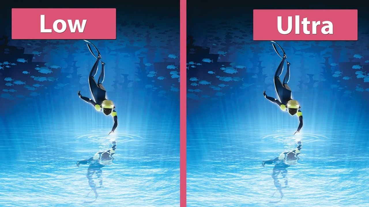 Abzu - Niedrige und ultra Grafik-Details im Vergleich