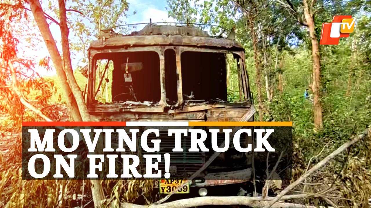 Moving Truck Catches Fire | Narrow Escape For Driver And Helper