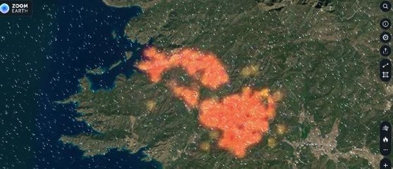 Marmaris'teki orman yangını uzaydan görüntülendi! Fotoğraflar durumun ne kadar ciddi olduğunu gösteriyor