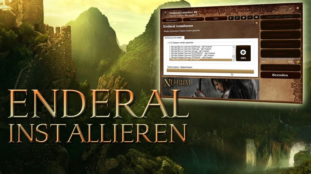 Enderal installieren - Dank Launcher ist die Installation ein Kinderspiel!