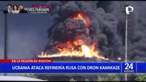 Dron kamikaze ucraniano provoca incendio en refinería de petróleo rusa