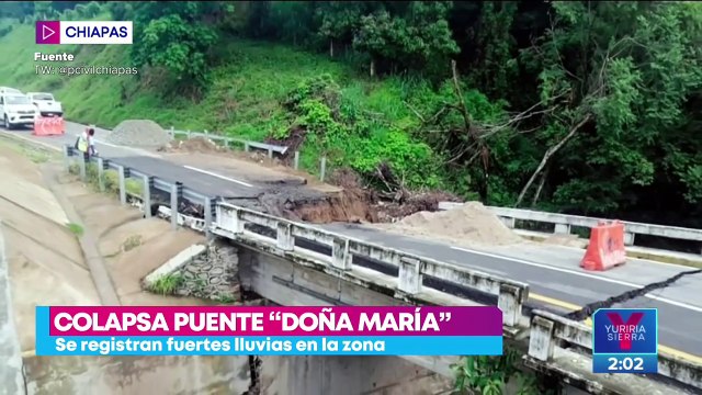 Colapsa puente Doña María en Chiapas; fue inaugurado hace seis meses