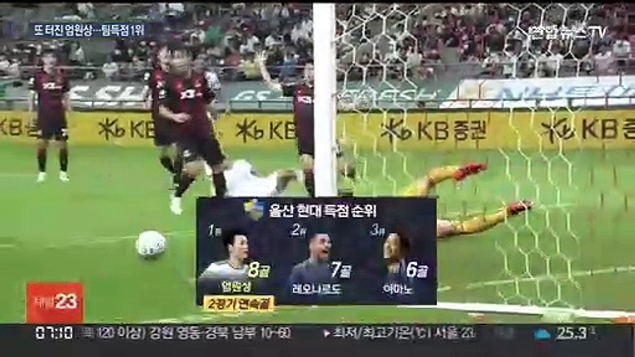 '엄원상 2경기 연속골' 울산, 서울에 짜릿한 역전승