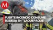 Incendio en parque industrial de Tlaquepaque es combatido por bomberos