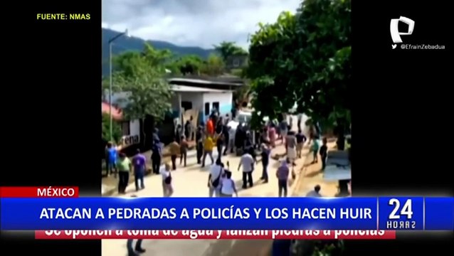 México: Vecinos atacan a pedradas a policías por instalación de toma de agua