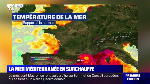 La température de la Méditerranée 3 à 4°C au-dessus des normales