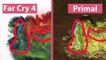 Far Cry 4 gegen Far Cry Primal - Weltkarte und Landschaft im Grafik-Vergleich