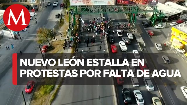 Por falta de agua bloquean avenida en Guadalupe, Nuevo León