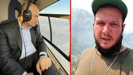 Yangın bölgesine giden İçişleri Bakanı Soylu, isim vermeden Şahan Gökbakar'a yüklendi