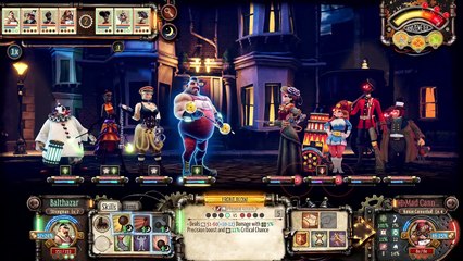 Gameplay de Circus Electrique, un Darkest Dungeon steampunk ambientado en una Londres decadente