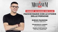 "Faccio radio con le storie delle persone". La diretta di Millennium Live con Diego Passoni