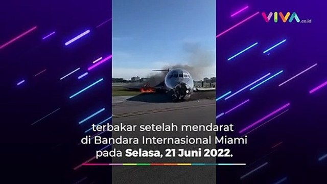 Detik-detik Pesawat Terbakar Saat Mendarat di Bandara Int