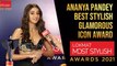 Ananya Pandey wins the Best Stylish Glamorous Icon Award at Lokmat Most Stylish Awards 2021