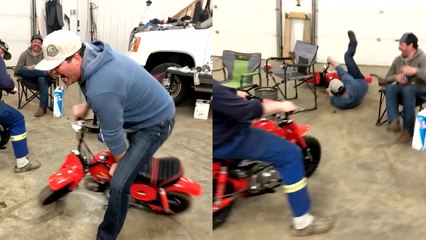 'Dads goof around in the garage on Honda Z50 bikes *Wait for the FAIL!*'