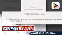 June 24, idineklarang special non-working day sa Maynila
