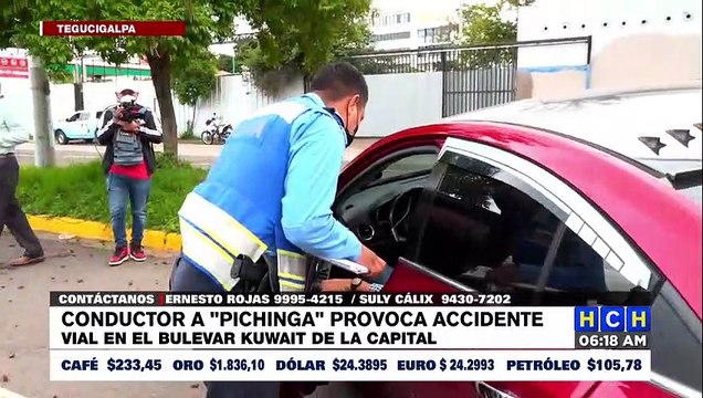 ¡Bien a tranca! Borracho al volante por poco mata a otro conductor en el bulevar Kuwait