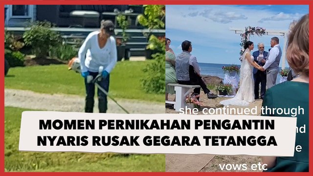 Viral Momen Pernikahan Pengantin Ini Nyaris Rusak Gegara Tetangga Potong Rumput