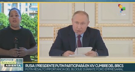 Mandatario ruso intervendrá en la XVI Cumbre del Brics