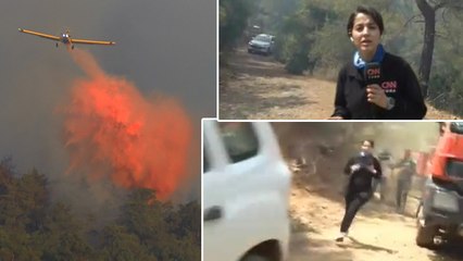 CNN TÜRK ekibi alevlerin ortasında kaldı