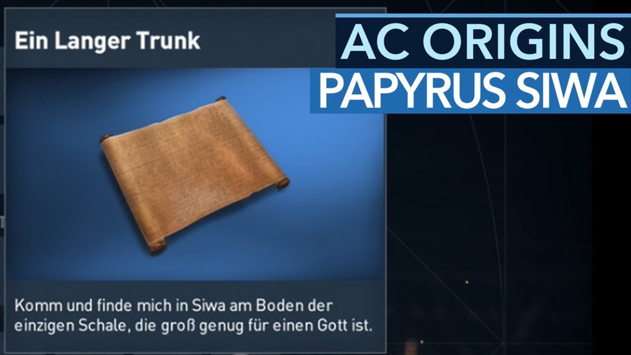 Assassin's Creed: Origins - Papyrusrätsel »Ein langer Trunk« in Siwa: Fundort & Lösung