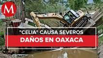 En Oaxaca, tormenta 'Celia' provoca deslaves y desbordamiento de ríos