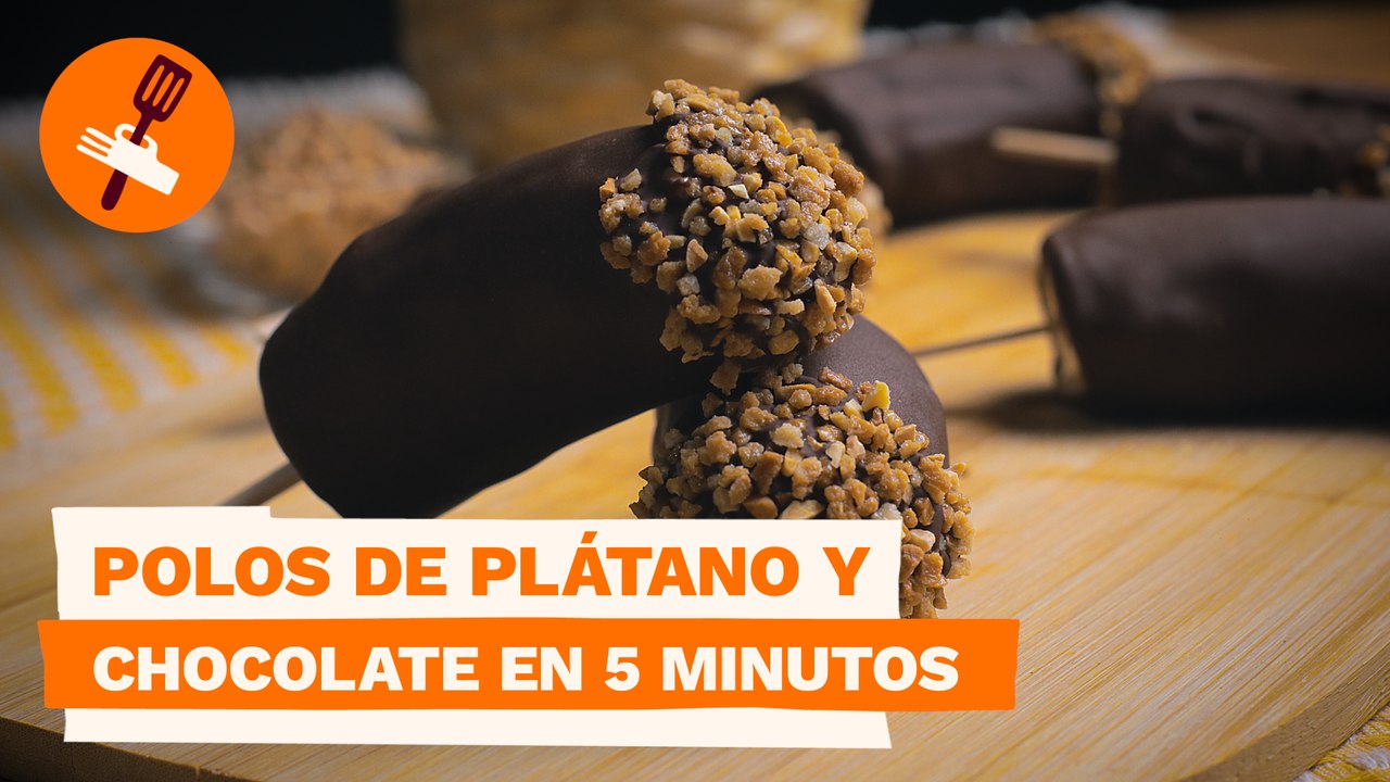 Polos de platano y chocolate listos en 5 minutos