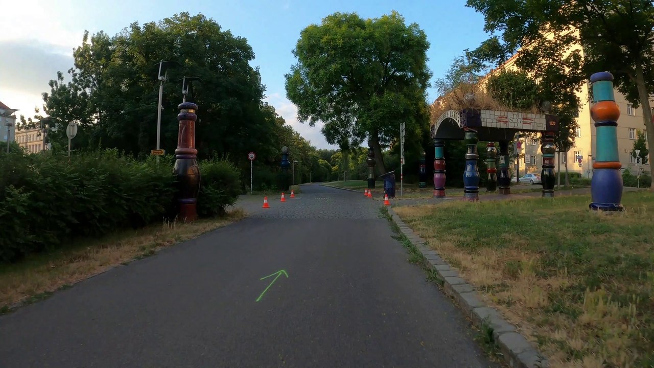 Wien am Rad: Donaukanalradweg (Weissgerberufer bis Hundertwasser-Promenade) frühmorgens