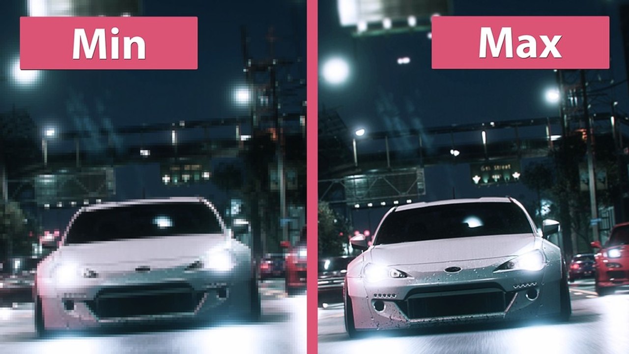 Need for Speed - Minimale und maximale Grafik-Details im Vergleich