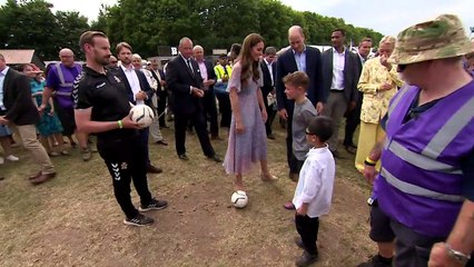 Kate blames her shoes after football fail at county day