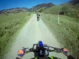 Dirt Biker Rider Nearly Runs Over Friend That Crashed in Front of Him